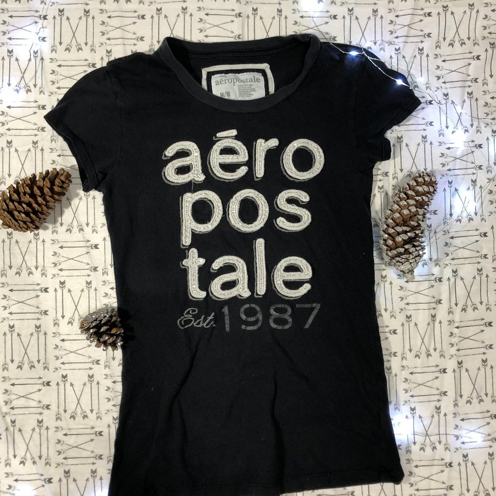 Aéropostale Black Fitted T-shirt